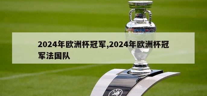 2024年欧洲杯冠军,2024年欧洲杯冠军法国队